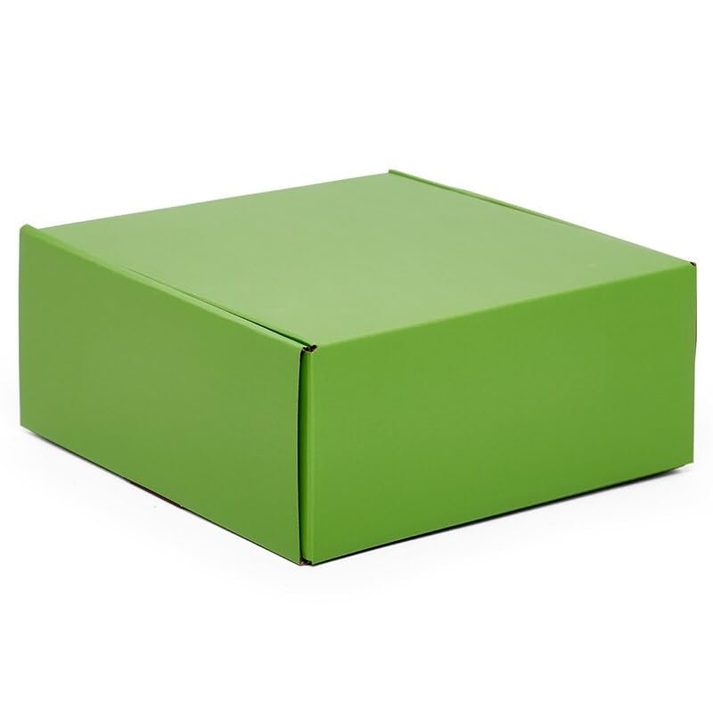 10ea - 15-1/8 X11-1/8 X4 Apple Green Corrugated Tuck Top Box-Pk