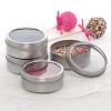 24ea - 4oz Window Shallow Round Steel Stckbl Tin Can-Pk | Diameter - 3 1/8" view 1
