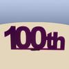 100th Celebration Cake Topper - Purple, 15 cm view 1
