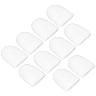 10pcs Silicone Toe Sleeve Gel Toe Protector Cap Cover for Corn Blisters Size L (White)