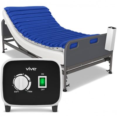 Vive 5" Alternating Pressure Mattress - Air Topper Pad for Bed Sore, Ulcer Prevention, Bedridden Treatment - Inflatable, Quiet Alternative Cover - Fits Hospital Bed - Includes Electric Pump System