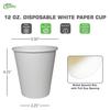 12oz White Paper Coffee Cups - (50 Count) by EcoQuality - Disposable Coffee Cups - Hot Drink, Tea, Coffee, Cappuccino, Hot Chocolate view 3
