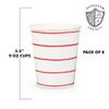 Daydream Society Frenchie Striped - 9-oz Paper Cups - Party Cups with Cerise Pink Stripes - Pack of 8 Disposable Cups - Easy to Mix and Match - Paper Coffee Cups to Suit All Occasions view 2