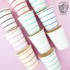 Daydream Society Frenchie Striped - 9-oz Paper Cups - Party Cups with Cerise Pink Stripes - Pack of 8 Disposable Cups - Easy to Mix and Match - Paper Coffee Cups to Suit All Occasions view 4