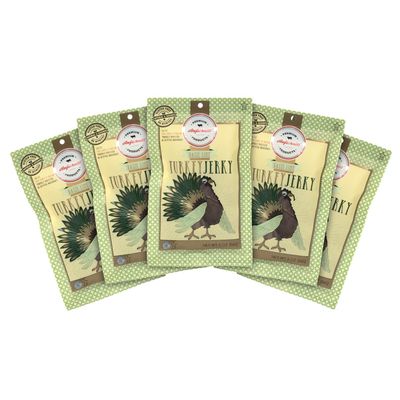 Aufschnitt Turkey Jerky for People - Certified Kosher, Gluten Free, No Nitrites, Paleo Snack - 5 Pack, 2 oz Each - Basil Lime