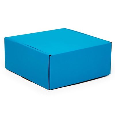 10ea - 9 X 9 X 4 Blue Corrugated Tuck Top Box-Pkg