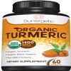 USDA Certified Organic Turmeric Supplement  Includes Organic Turmeric & Organic Black Pepper  1,400mg of Turmeric per Serving - 60 Count (Pack of 1) view 1