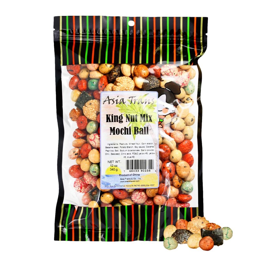 Oriental Rice Cracker Iso Peanut Mochi Balls - 12 Ounce - Asia Trans & Co.
