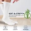 +MD 6 Pairs Non-Binding Men's Cushioned Moisture Wicking Diabetic Crew Dress Socks 10-13 White view 3