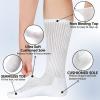 +MD 6 Pairs Non-Binding Men's Cushioned Moisture Wicking Diabetic Crew Dress Socks 10-13 White view 4