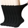 +MD Diabetic Socks For Men Women Non-Binding Cushioned Moisture Wicking Diabetic Crew Dress Socks 6 Pairs Black Cushion Size 10-13 view 1