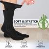 +MD Diabetic Socks For Men Women Non-Binding Cushioned Moisture Wicking Diabetic Crew Dress Socks 6 Pairs Black Cushion Size 10-13 view 2