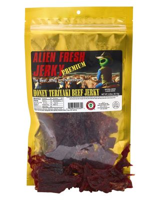 Alien Fresh Jerky - Classic - Honey Teriyaki - Premium Beef - Low Calorie Snack - The Best Jerky In The Universe - 3.25 OZ - Made In USA
