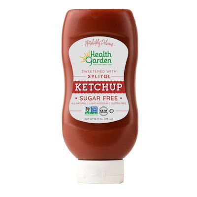 Health Garden Xylitol Ketchup - Non GMO - Sugar Free - Kosher - Made in the U.S.A. - Keto Friendly (16 oz)