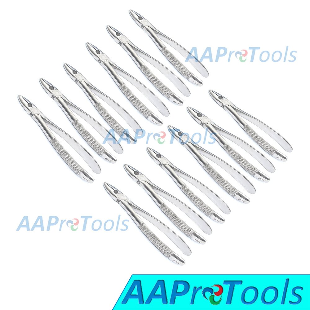 AAPROTOOLS Set of 12 Dental EXTRACTING Forceps #MD1 Dental Extraction Instruments A+ Quality