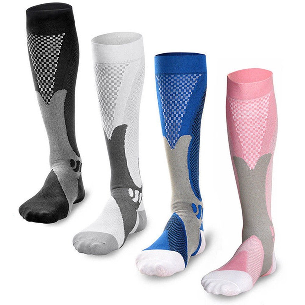 4 Pairs Compression Socks For Women and Men, 20-30mmHg, BEST Stockings for Running, Athletic, Edema, Diabetic, Varicose Veins, Travel, Pregnancy & Maternity