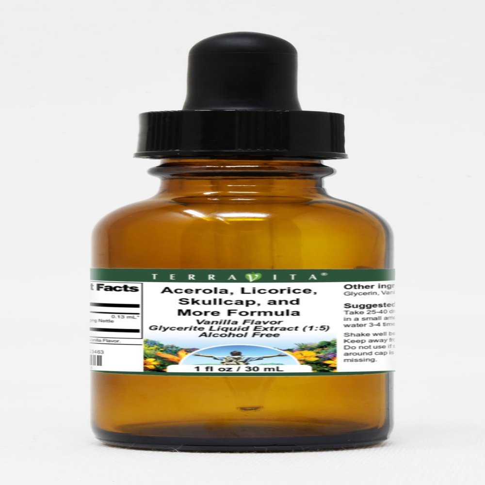 Acerola, Licorice, Skullcap, and More Formula Glycerite Liquid Extract (1:5) - Vanilla Flavored (1 oz, ZIN: 523463)