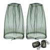 Benvo Mosquito Head Net Mesh, Face Neck Fly Netting Hood from Bugs Gnats Noseeums Screen Net for Any Outdoor Lover- with Carry Bags Fits Most Sizes of Hats Caps (2pcs, Olive, Updated Big Net) view 1