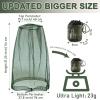 Benvo Mosquito Head Net Mesh, Face Neck Fly Netting Hood from Bugs Gnats Noseeums Screen Net for Any Outdoor Lover- with Carry Bags Fits Most Sizes of Hats Caps (2pcs, Olive, Updated Big Net) view 2