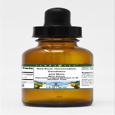 Red Beet, Horseradish, Dandelion and More Glycerite Liquid Extract (1:5) - Mint Flavored (1 oz, ZIN: 523615)