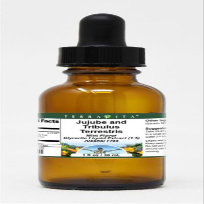 Jujube and Tribulus Terrestris Glycerite Liquid Extract (1:5) - Mint Flavored (1 oz, ZIN: 523660)