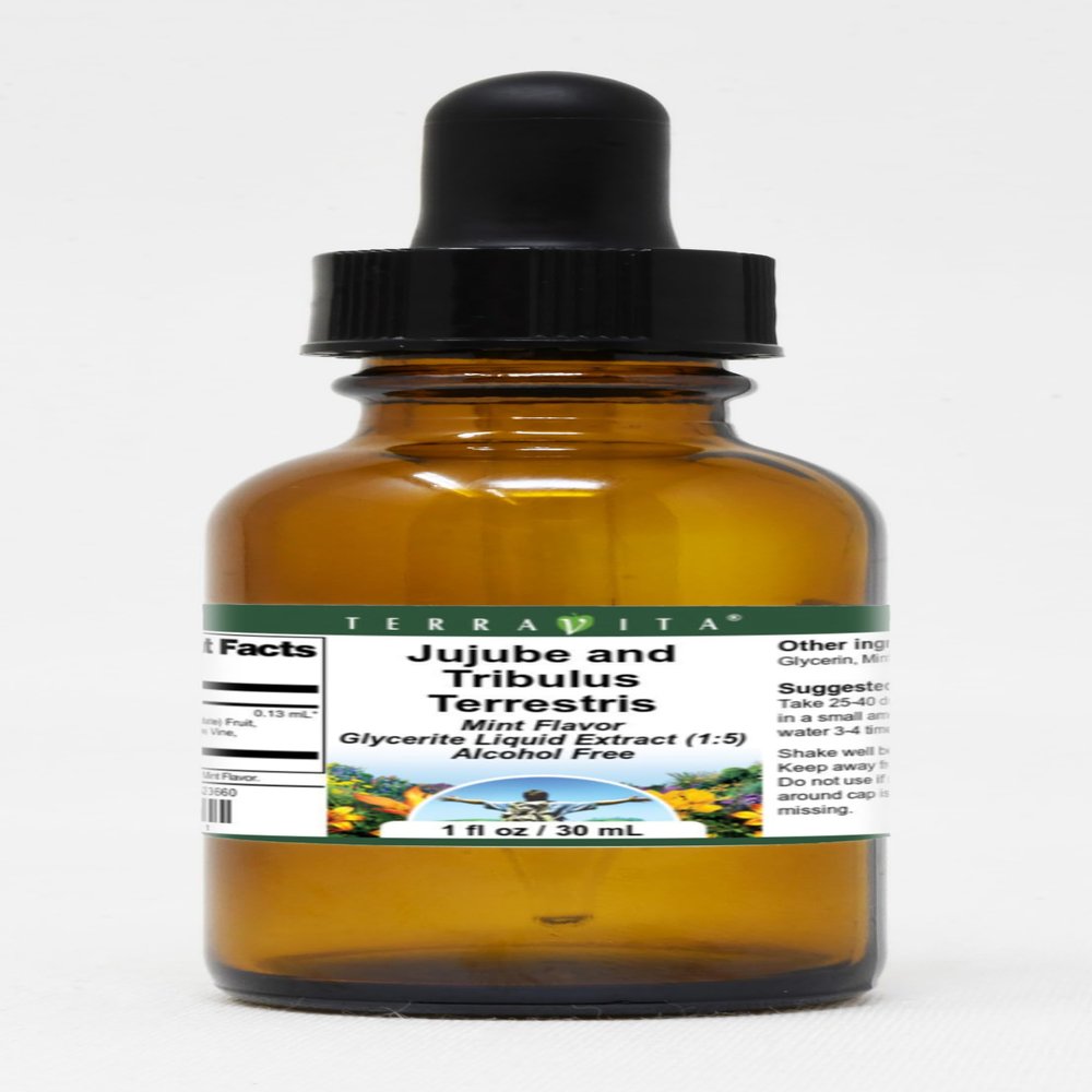 Jujube and Tribulus Terrestris Glycerite Liquid Extract (1:5) - Mint Flavored (1 oz, ZIN: 523660)