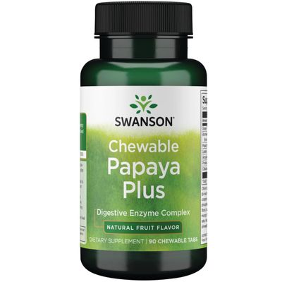 Swanson Chewable Papaya Plus 90 Chwbls Enzyme