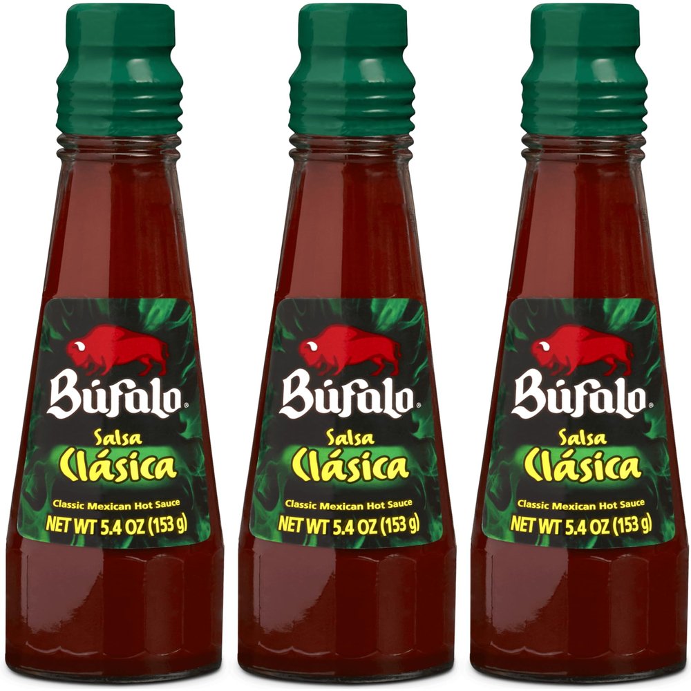 Bufalo Salsa Clasica Mexican Hot Sauce 5.4 oz (Pack of 3)