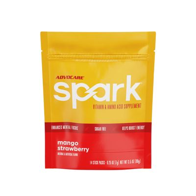 AdvoCare Spark - Energy Drink Mix - Vitamin & Amino Acid Supplement - Supports Energy & Focus - Portable Immune Support - Sugar-Free - Mango Strawberry, 14 Stick Packs (3.5 oz)