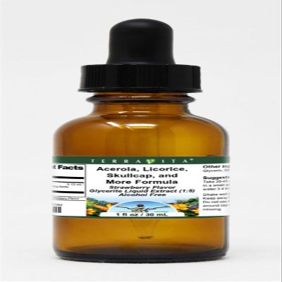 Acerola, Licorice, Skullcap, and More Formula Glycerite Liquid Extract (1:5) - Strawberry Flavored (1 oz, ZIN: 523462)