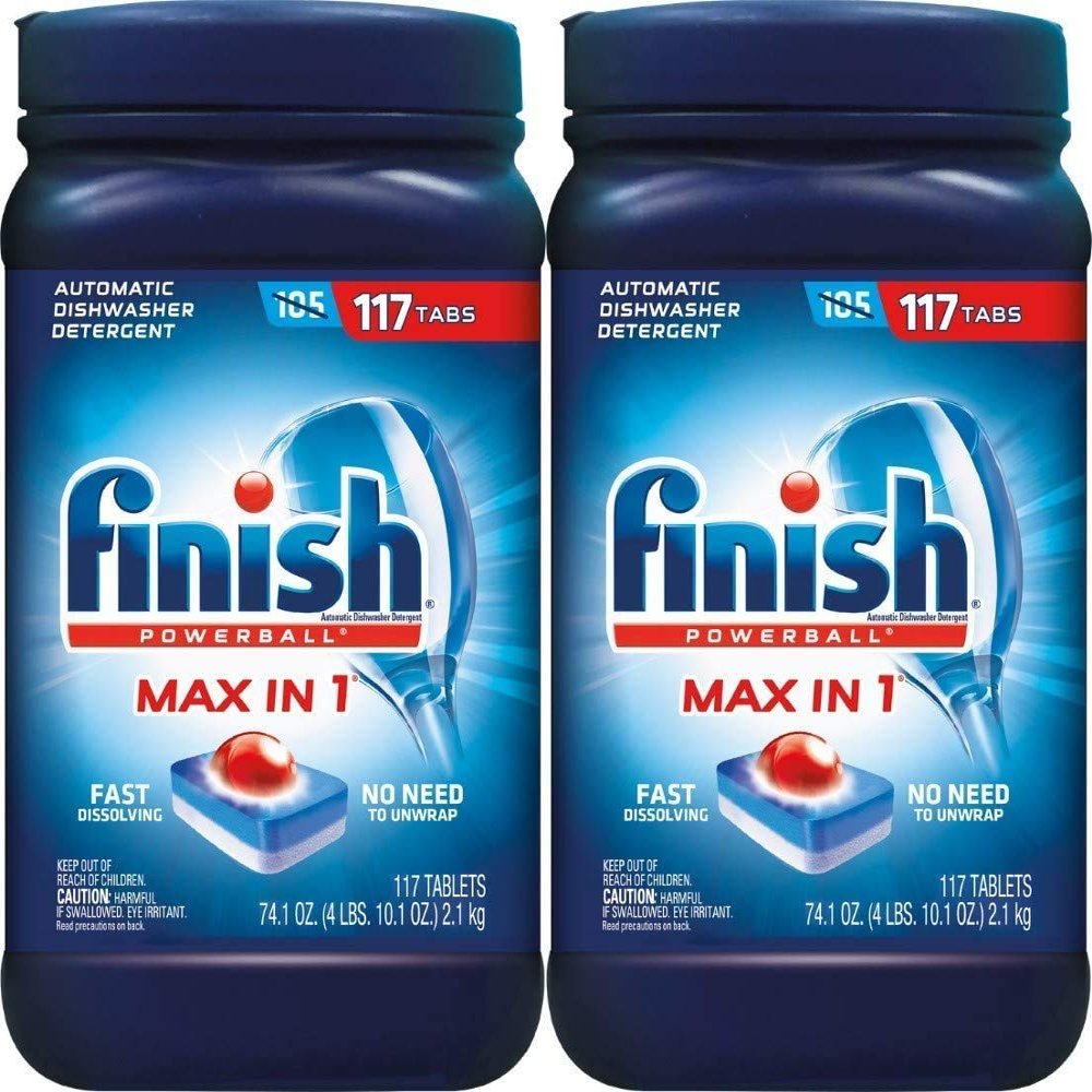 Finish Max in 1 Plus Super Charged 2X Dishwasher Detergent,110-Count, 71.6 Ounce (2 Pack)