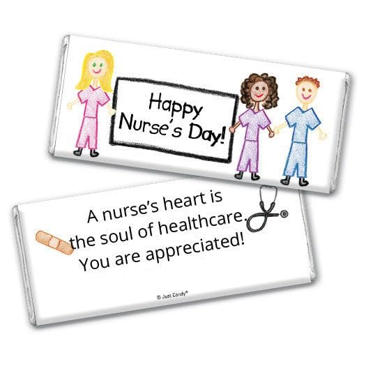 25 Nurse Appreciation Candy Bar Wrappers - DIY Favors - Scrubs Scribbles Design