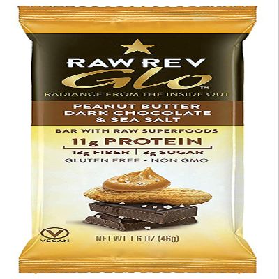 Peanut Butter Dark Chocolate & Sea Salt "New and Improved Glo" Vegan Protein Bars, 12g of Plant-Based Protein with Only 3g of Sugar, Pack of 144