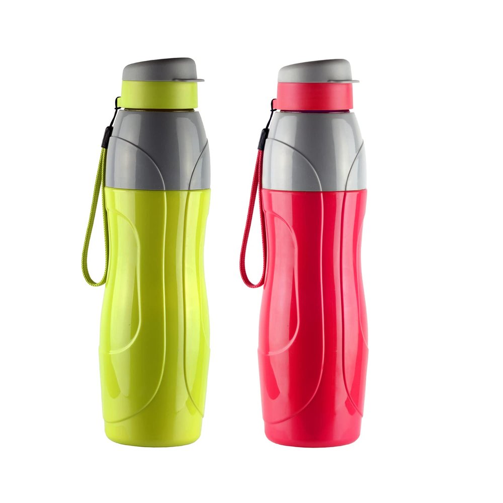 Cello Puro Sports Plastic Water Bottle Set, 900ml, Set of 2, Assorted