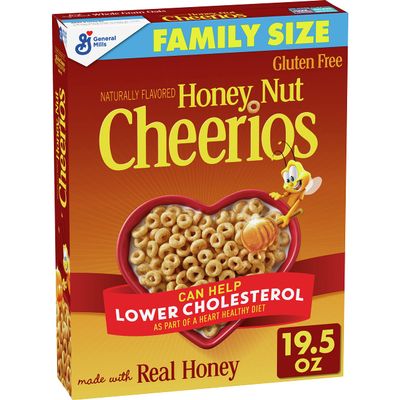 General Mills Honey Nut Cheerios Gluten-Free Breakfast Cereal, 19.5 oz (Pack of 12)