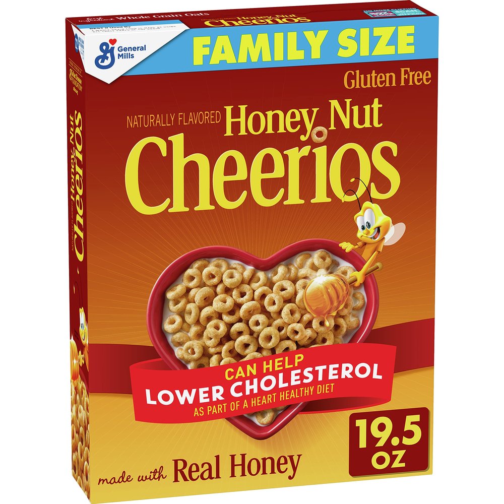 General Mills Honey Nut Cheerios Gluten-Free Breakfast Cereal, 19.5 oz (Pack of 12)