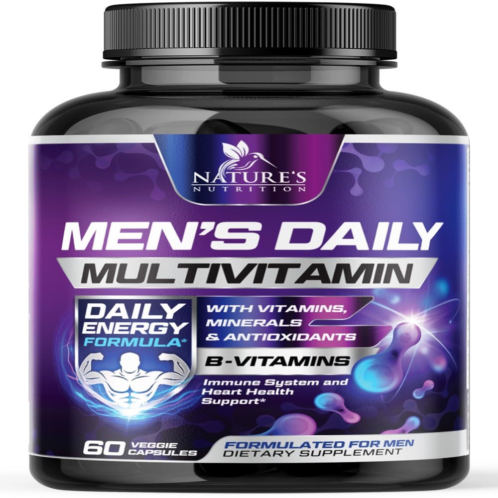 Multivitamin for Men - Advanced Supplement with Full-Spectrum Formula, Essential Vitamins A, C, D, E, & Zinc - High Potency B Vitamins Multi - Mens Daily Multivitamins - Bottled in USA - 60 Capsules