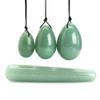 AITELEI 4Pcs Set Jade Yoni Eggs Stick,3 Pcs Drilled Natural Green Aventurine Quartz Crystal Jade Eggs Massage Stone + 1 Pcs Massage Stick for Women Kegel Exercise Strengthen Pelvic Floor Muscles view 1