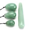 AITELEI 4Pcs Set Jade Yoni Eggs Stick,3 Pcs Drilled Natural Green Aventurine Quartz Crystal Jade Eggs Massage Stone + 1 Pcs Massage Stick for Women Kegel Exercise Strengthen Pelvic Floor Muscles view 2