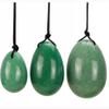 AITELEI 4Pcs Set Jade Yoni Eggs Stick,3 Pcs Drilled Natural Green Aventurine Quartz Crystal Jade Eggs Massage Stone + 1 Pcs Massage Stick for Women Kegel Exercise Strengthen Pelvic Floor Muscles view 3