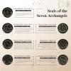 mookaitedecor 7 Piece Rose Quartz Stones with Engraved Magic Archangel Symbol Polished Palm Stone for Reiki Crystal Healing view 2