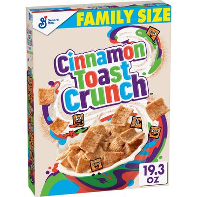 Cinnamon Toast Crunch Whole Grain Breakfast Cereal, Family Size, 19.3 oz. (Pack of 8)