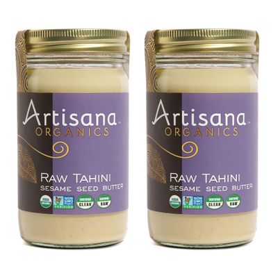 Artisana Organics Raw Tahini Sesame Seed Butter (2 Pack) - Just One Ingredient, Unroasted, Non-GMO, Vegan, Paleo and Keto Friendly, 14oz Jars (2 Pack)