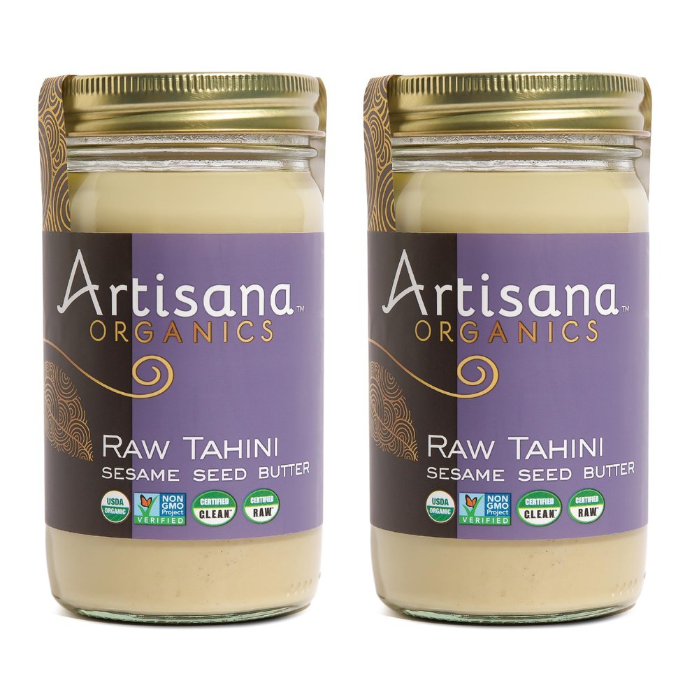 Artisana Organics Raw Tahini Sesame Seed Butter (2 Pack) - Just One Ingredient, Unroasted, Non-GMO, Vegan, Paleo and Keto Friendly, 14oz Jars (2 Pack)