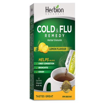 Herbion Naturals Respiratory Care Granules With Natural Lemon Flavor, 10 count sachet