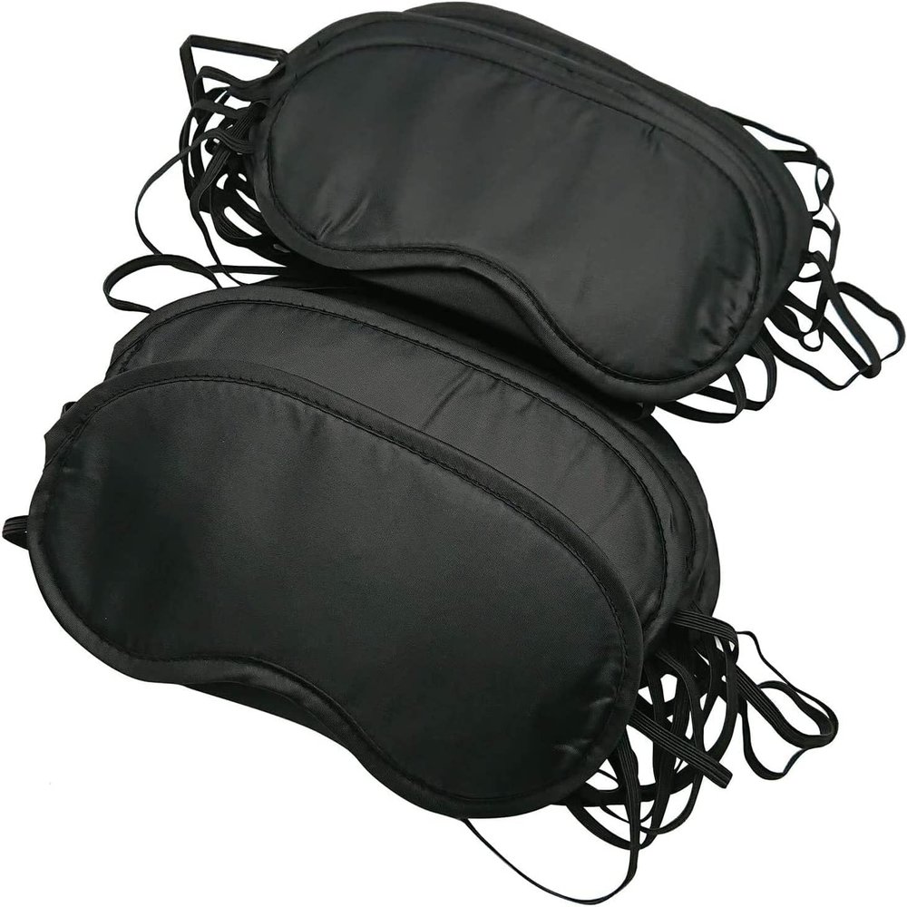 10 Pack Sleep Mask Eye Mask Shade Cover Sleeping Night Blindfold Lightweight Comfortable Soft Eyeshade Cover with Nose Pad and Adjustable Strap for Women Men Travel Sleep Shift Work Naps, Black