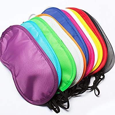 12 Pieces Multicolor Eye Mask Shade Cover Lightweight Comfortable Soft Blindfold Sleep Mask Eyeshade with Nose Pad and Elastic Straps for Women Men Travel Sleep Game Shift Work Naps, 12 Colors