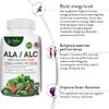 AAMATEC LIFE ALA/ALC High Potency Formula- Best Alpha Lipoic Acid and Acetyl-L-Carnitine HCl Dietary Supplement- Antioxidant Support- Energy Boost- for Men and Women 60 Capsules view 2