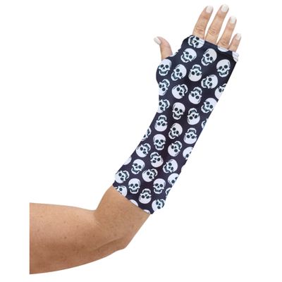 CastCoverz! Designer Arm Cast Cover - Dark Skulls - Large Short: 13" Length X 13" Circumference - Removable and Washable - Made in USA