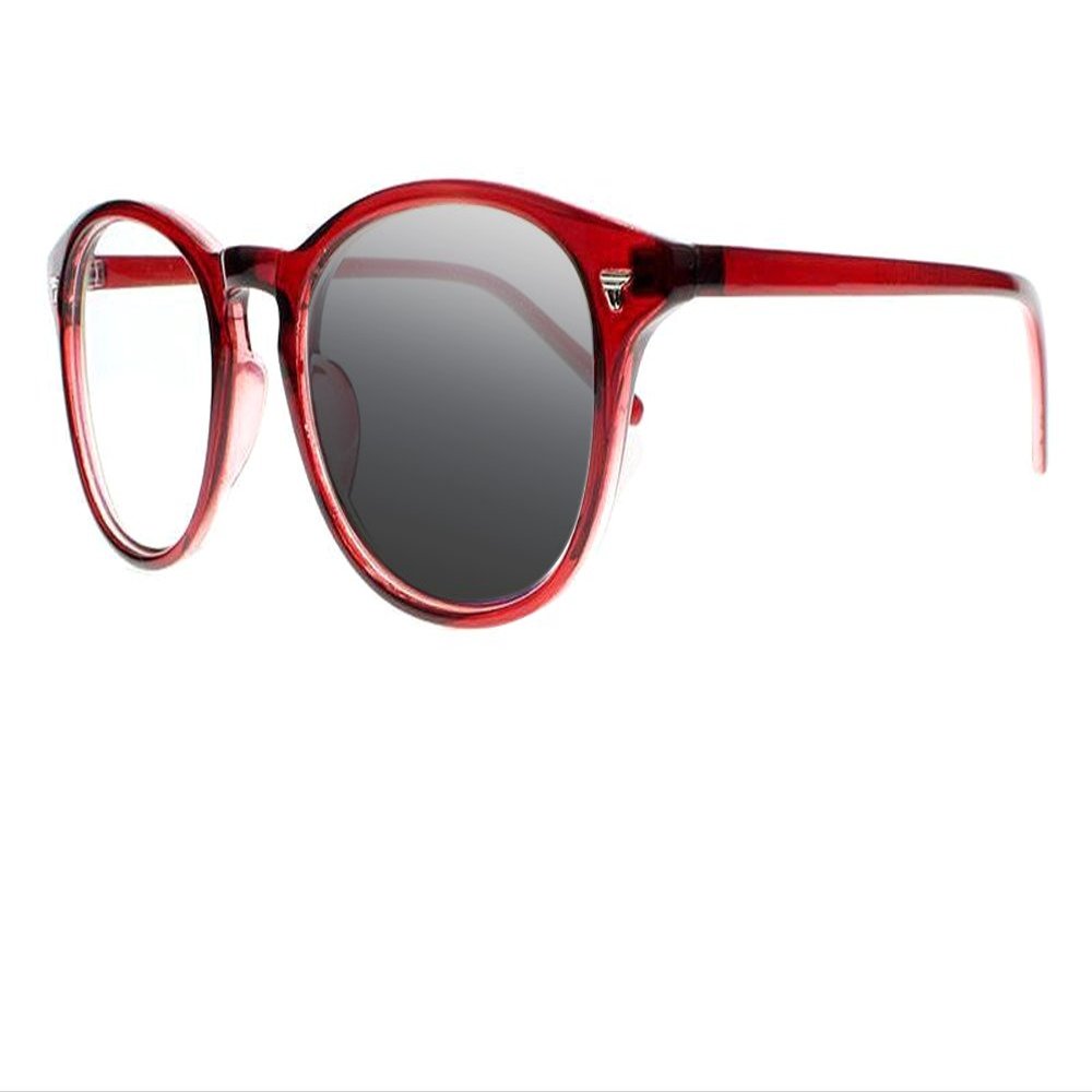 Fashion 8 Colors Oval Frame Reading Glasses UV Pro Sunglasses Readers (Red, 2.5)